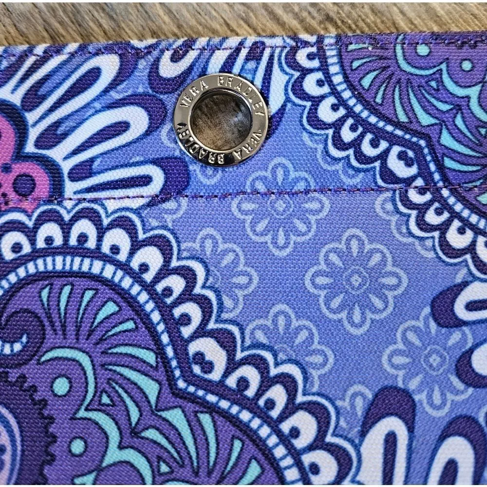 NWOT Vera Bradley Purple 3 Ring Binder Zipper Pouch Bag